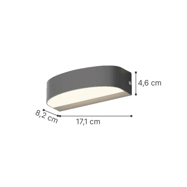 it-Lighting Caror - LED 9W 3CCT Up and Down Outdoor Light in Anthracite Color (80204040) 2