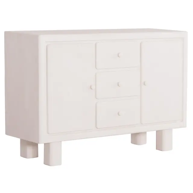 ΜΠΟΥΦΕΣ FB918048 MDF ΣΕ ΥΠΟΛΕΥΚΟ ΧΡΩΜΑ-3 ΣΥΡΤΑΡΙΑ & 2 ΠΟΡΤΕΣ 120x38x80Υεκ.