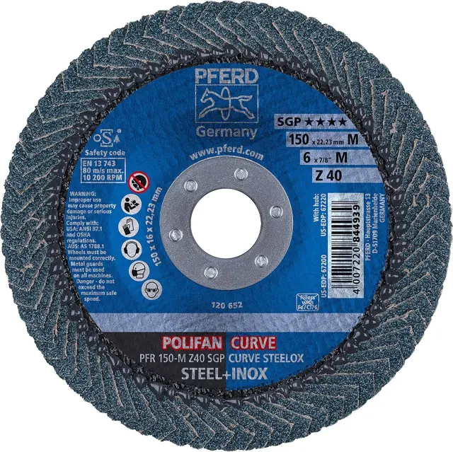 ΦΛΑΠ ΚΟΥΡΜΠΑΡΙΣΤΟ Φ125MM ΚΟΚΚΩΣΗΣ 40 POLIFAN CURVE PFR 125-M Z 40 SGP PFERD 67689052