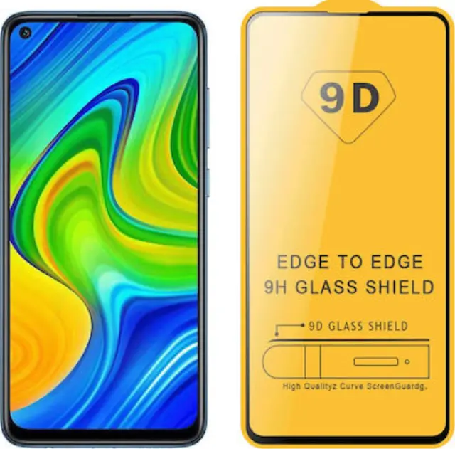 Full Glue Tempered Glass Black (Redmi Note 9S / 9 Pro)