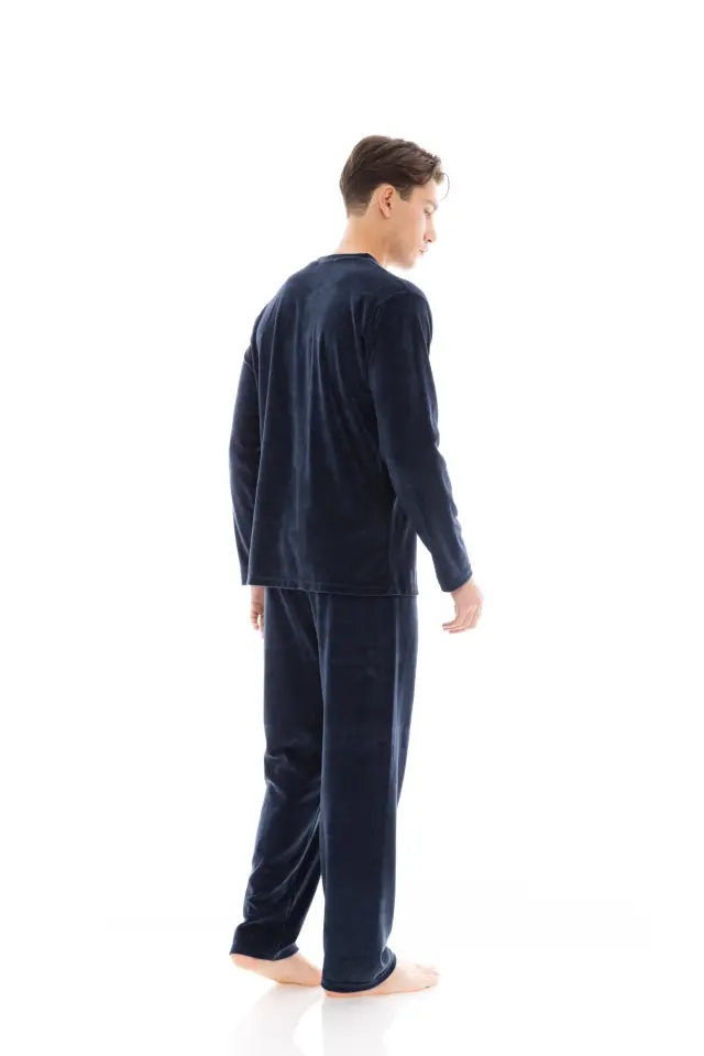 WN-M201 - Yacht Blue - PYJAMA VELVET V-NECK 3