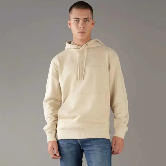 Calvin Klein - Ανδρικό Φούτερ Institutional Regular Fit J30J325626-RAE Μπεζ - XL