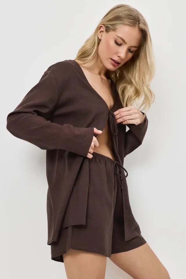 Aruelle Clay Set Short Με Κοντό Παντελόνι Brown 3