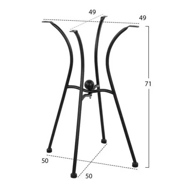ΒΑΣΗ ΜΕΤΑΛΛΙΚΗ FB9466 4NYXH ΣΕ ΜΑΥΡΟ ΧΡΩΜΑ 50x50 cm. 2