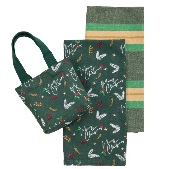 DAS HOME CHRISTMAS ΠΟΤΗΡΟΠΑΝΑ ΣΕΤ 2ΤΜΧ 45X65 0912 GREEN 2