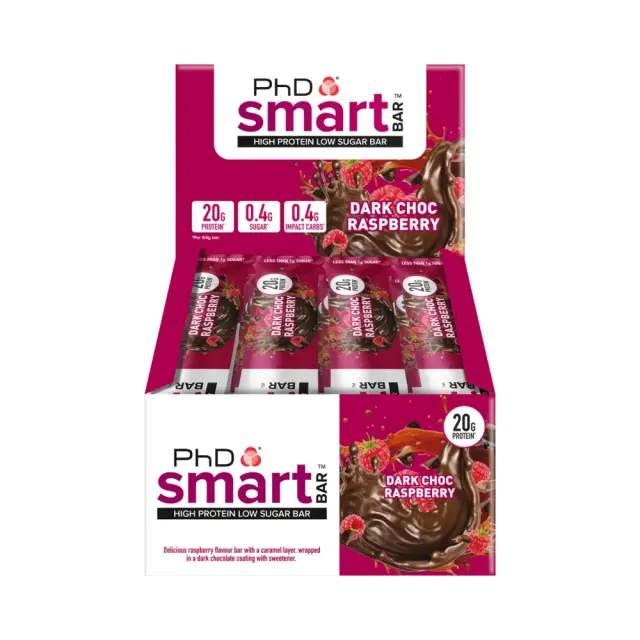 Smart Bar Dark Choc Raspberry 64g PhD Dark Choc Raspberry