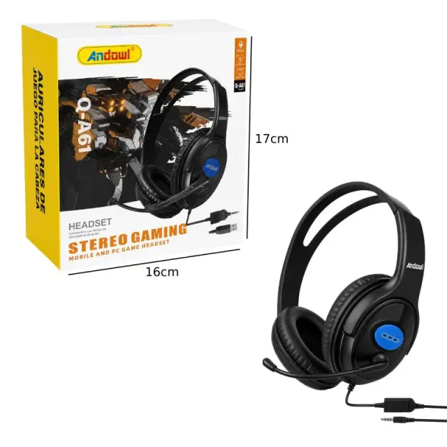 Andowl Ακουστικά Gaming Stereo με Μικρόφωνο για PC & Κινητό Q-A61 - Stereo Gaming Headset 0751219 2