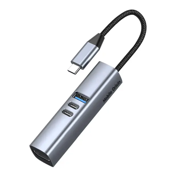 Mobile Origin 7in1 MultiHub HB2 - 3x USB-C, USB-A, HDMI, TF/SD Cards, USB-C Cable 2