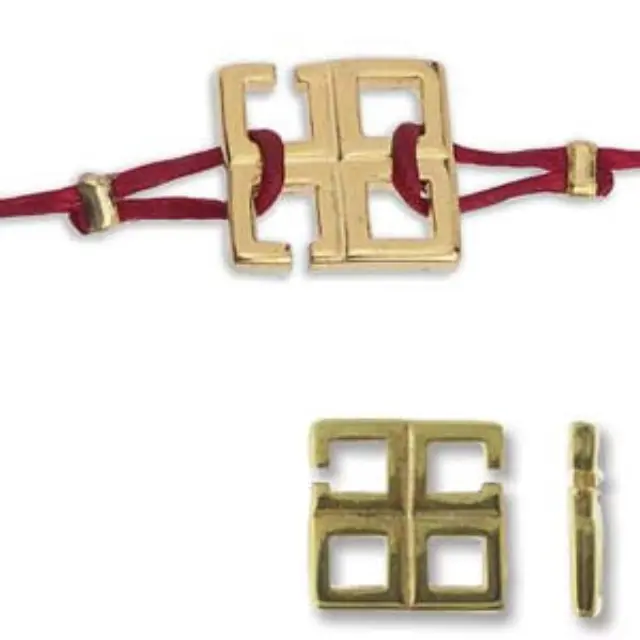 Koύμπωμα Mini Square - 12.5x12.5mm - Gold Plated - 2τεμ