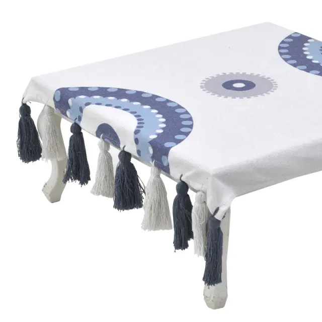 Καρές Μάτι Λευκό/Μπλε Βαμβάκι 90x90cm 3-40-485-0023