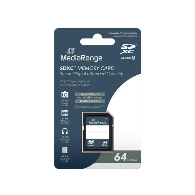 MediaRange SDXC Class 10 64 GB (eXtended Capacity) (MR965) MR SSD & USB FLASH DRIVES & MEMORY CARDS