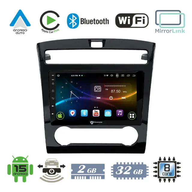 VenCore Οθόνη Multimedia Android 15 10.1" 9109A MTK6762 Octa-Core 2GB/32GB IPS με Πρόσοψη, CarPlay, Android Auto και Υποστήριξη Κάμερας Οπισθοπορείας AHD για Hyundai Tucson NX4 IX35 2021-2022 – Μαύρη (3236-10008-0466B)
