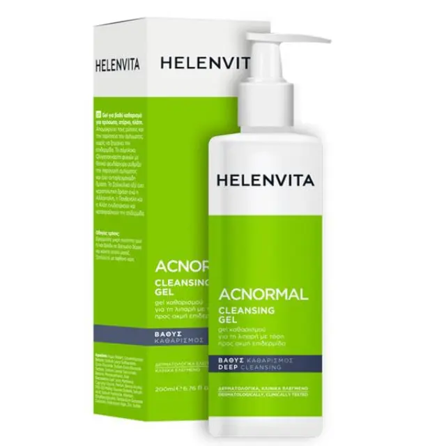 Helenvita ACNormal Cleansing Gel Απαλό Αφρίζον Καθαριστικό σε Υγρή Μορφή για την Λιπαρή / Με τάση προς Ακμή Επιδερμίδα, 200ml