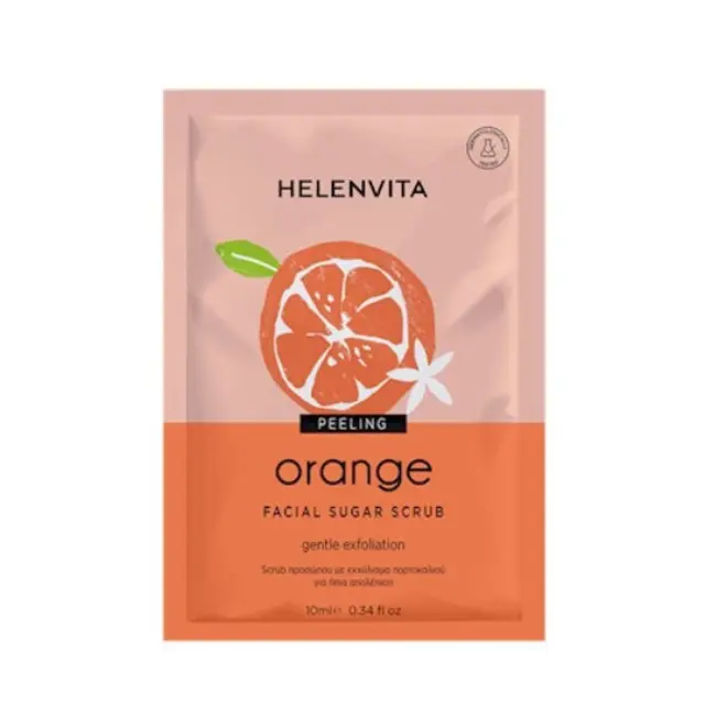 Helenvita Scrub Προσώπου με Κόκκους Ζάχαρης & Εκχύλισμα Πορτοκαλιού για Ήπια Απολέπιση 10mL
