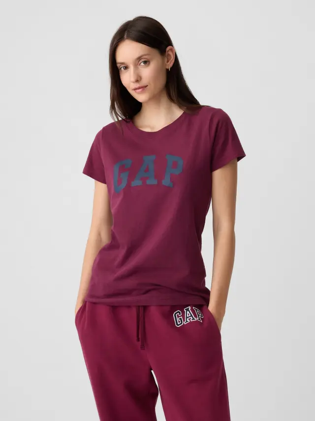 Κόκκινη Gap Logo Μπλούζα deep ruby red - XS