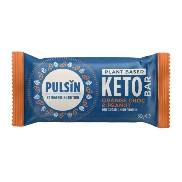 PULSIN Μπάρα Πρωτεΐνης Keto με Κέικ Σοκολάτας, Πορτοκάλι & Φυστίκι 50gr