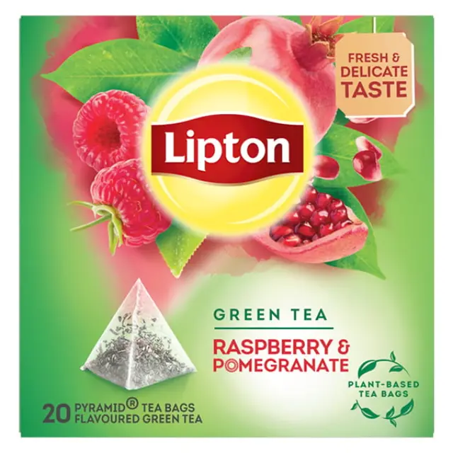 Lipton Πράσινο Τσάι Πυραμίδα Βατόμουρο & Ρόδι 20x1.4gr