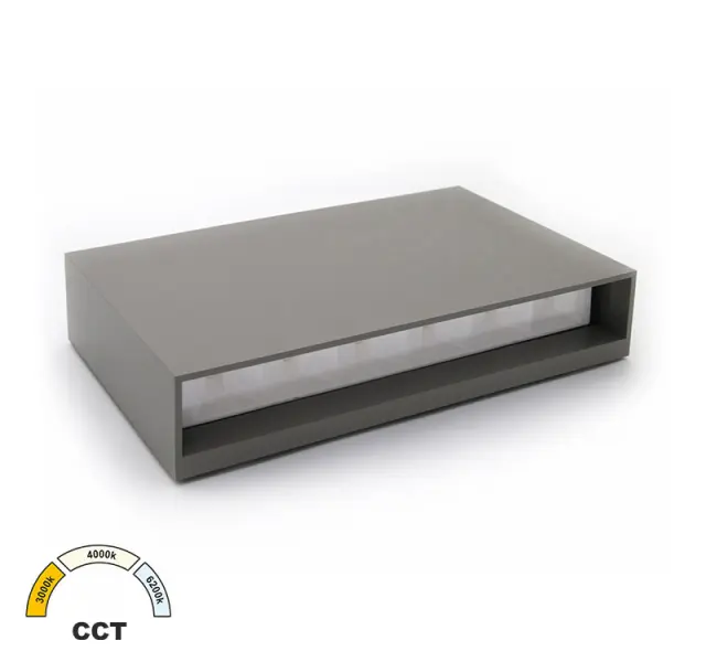 LED ΦΩΤΙΣΤ.PC ΟΡΘΟΓΩΝΙΟ ΔΙΠΛΗ ΚΑΤΕΥΘ.12W CCT IP65 ΓΚΡΙ