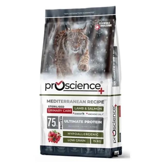 Proscience Ξηρά Τροφή Γάτας Sterilized Urinary Lamb & Salmon 15kg Μονόχρωμο