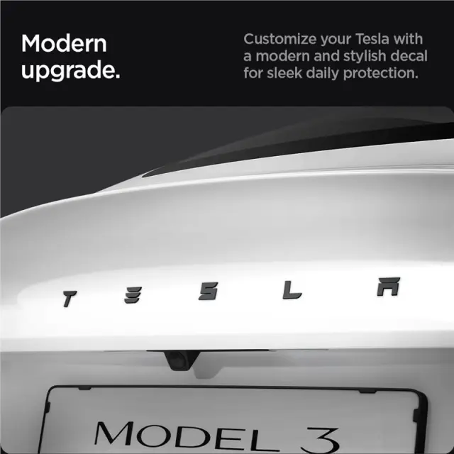 Spigen Tesla Rear Emblem Logo Full Cover, black - Tesla Model 3 2024 3