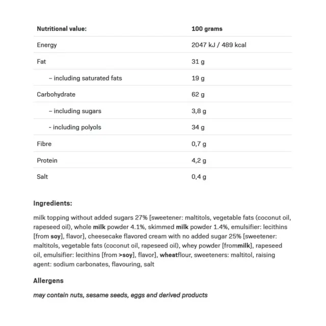ALLNUTRITION Fitking Cookie Cheesecake Flavour 2