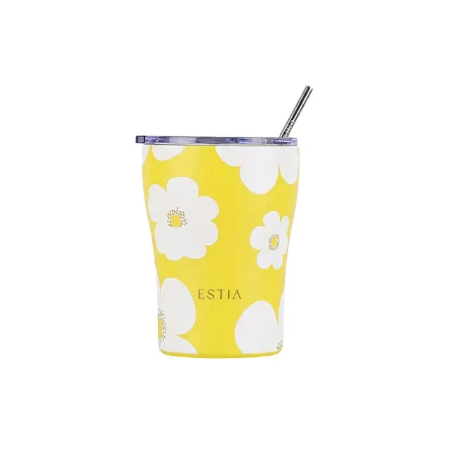 Estia Θερμός Coffee Mug Save The Aegean 350ml Yellow Daisy