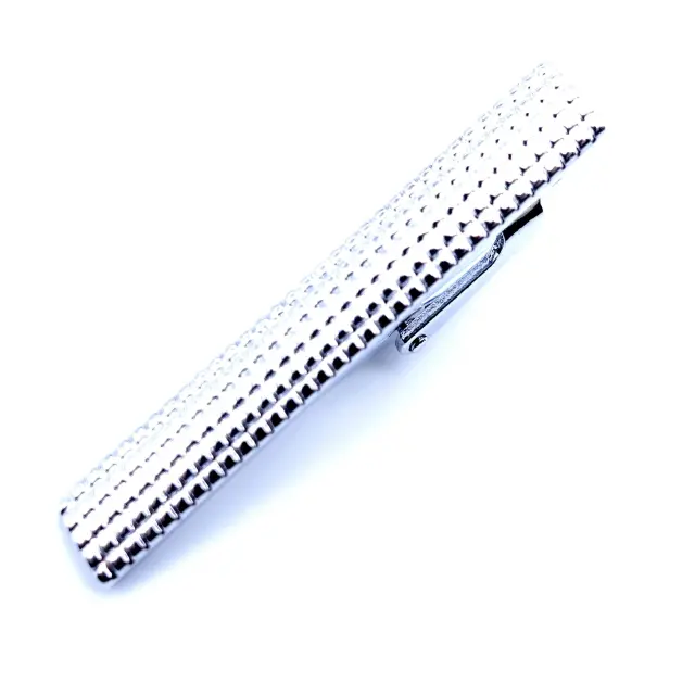 Σχεδιαστικό Ασημί Κλιπ Γραβάτας 4 cm – LGTC-10 2