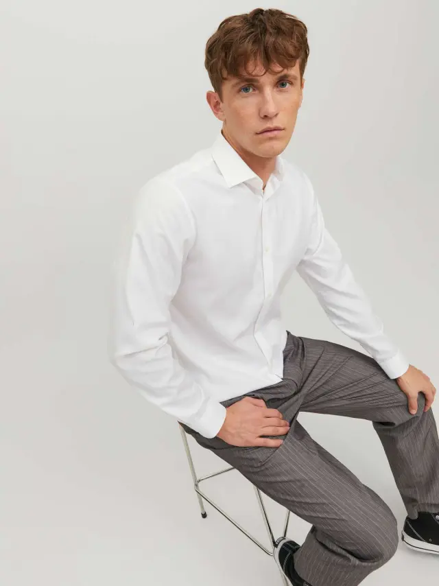 JPRBLAPARKER SHIRT L/S NOOS White