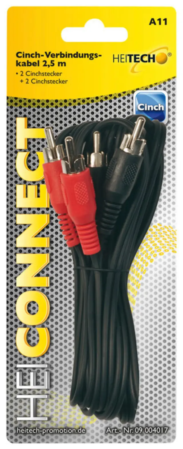Heitech 09004017 Καλωδιο Συνδεσης Rca
