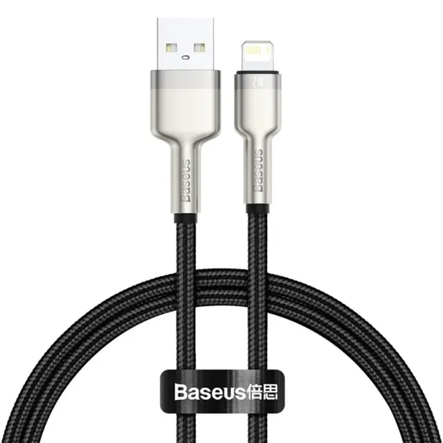 Baseus Braided USB to Lightning Cable Μαύρο 2m (CALJK-B01) (BASCALJK-B01)