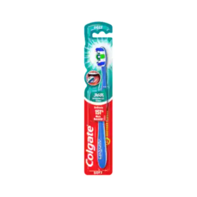 COLGATE 360 Whole Mouth Clean Medium Οδοντόβουρτσα σε Κόκκινο, Πράσινο και Μπλε 1τμχ