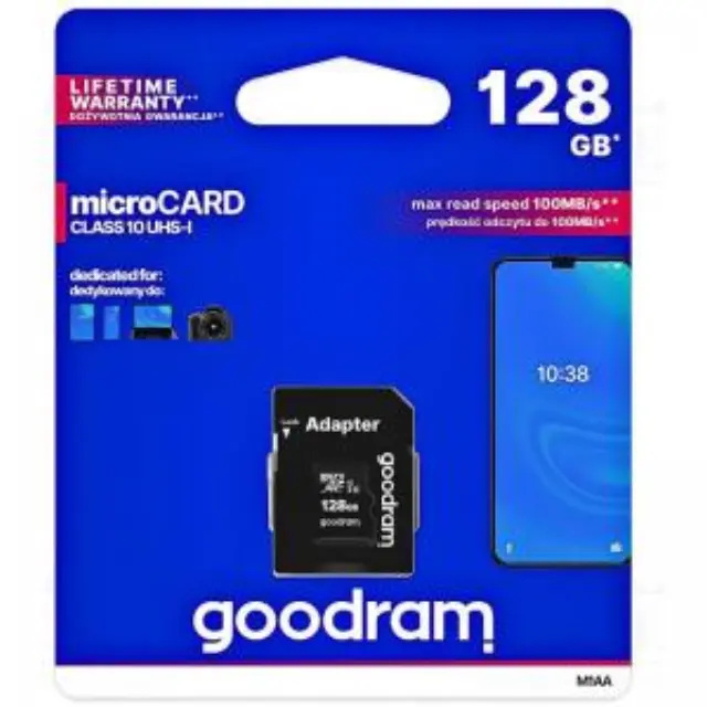 Κάρτα μνήμης Micro SDXC U1 C10 UHS-I Goodram 100MB/s 128Gb + 1 ADP N71315 3