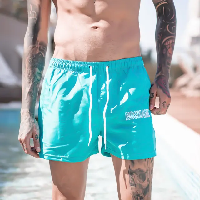 Μαγιό Noshame® Light Blue Glossy με κέντημα - 682225 - XXL 2