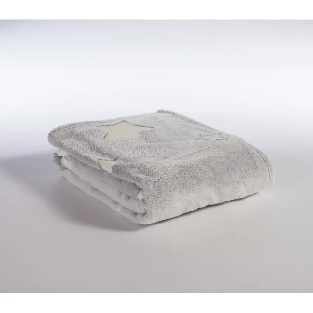 Βρεφική Κουβέρτα Fleece Κούνιας 110Χ150 Nef-Nef Homeware Starlight Grey 2