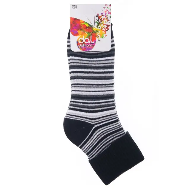 Γυναικείες πετσετέ ριγέ κάλτσες Dalmaras Socks 210 One Size Μαύρο