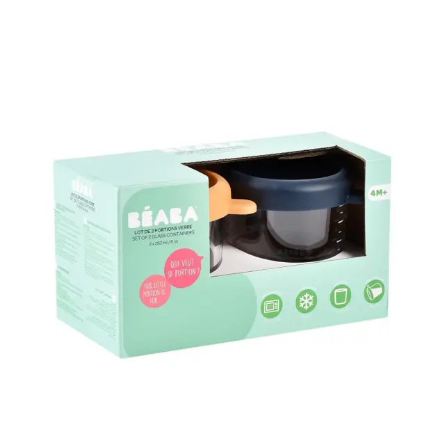Γυάλινα Δοχεία Αποθήκευσης Φαγητού 2τεμ 250ml Night Blue/Honey BR78717 3