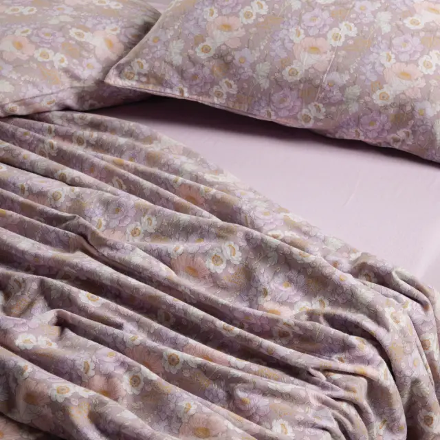 Σετ Παπλωματοθήκη 220x240 Υπέρδιπλη Flannel Das Home 9682 Lilac-Grey 100% βαμβακερό 2