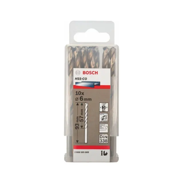 Bosch 2608585889 - Τρυπάνια Μετάλλου Κοβαλτίου HSS-Co 6x57x93mm 10τμχ