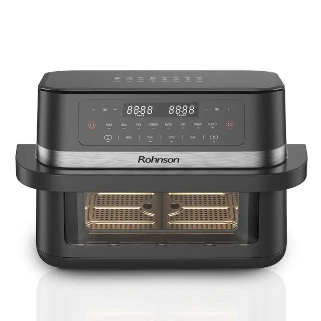 Rohnson R-2881 Air Fryer με Διπλό Αποσπώμενο Κάδο 11.5lt Γκρι 2
