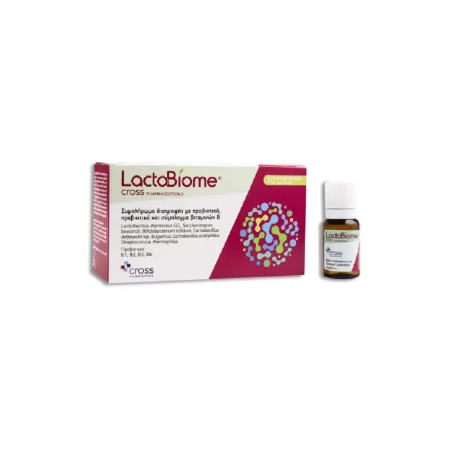 Cross Pharma LactoBiome Vials, Συμπλήρωμα Διατροφής για την Εξισορρόπηση του Εντερικού Μικροβιώματος, 10 x10ml