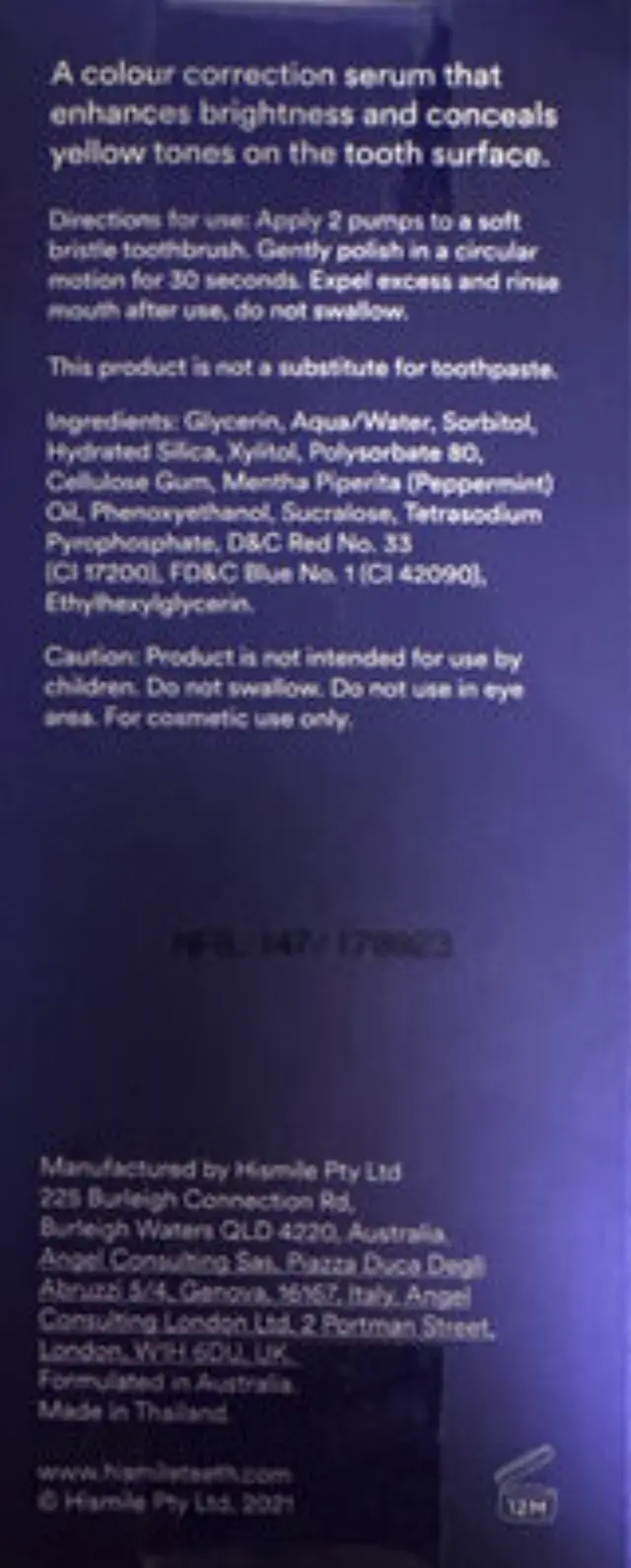HiSmile Colour Corector Serum v34 Πούδρα Λεύκανσης Δοντιών 30ml 2