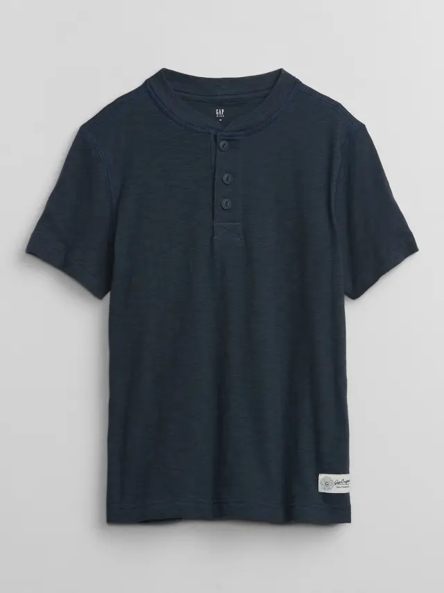Μπλε Παιδική Henley Μπλούζα vintage navy - S REG