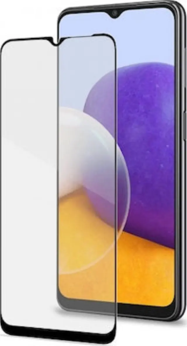 Προστατευτικό τζάμι Full Glue Full Face Tempered Glass 9H Samsung Galaxy A22 4G μαύρο ΟΕΜ