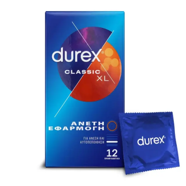 Durex Classic XL Προφυλακτικά σε Μεγάλο Μέγεθος για Άνετη Εφαρμογή, 12τμχ