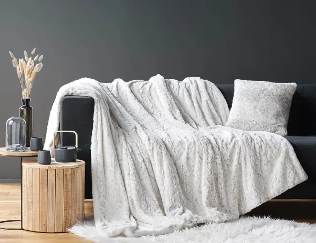 Κουβέρτα Alaska Douceur d'intérieur με εσωτερική επένδυση sherpa και διαστάσεις 220x240cm - White 1612822