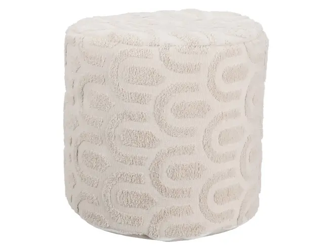 Σκαμπό Πουφ H&S Collection με διαστάσεις 40x40x38cm - Off White HZ1601350 2