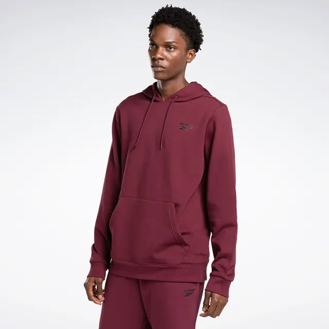 Reebok Left Chest Logo Hoodie (100071336-Crimson) - Βυσσινί 3