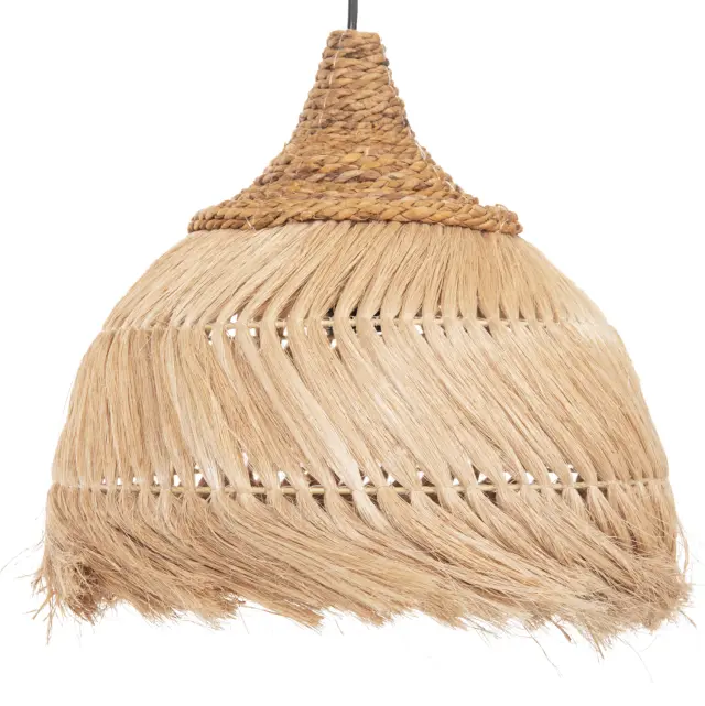 Φωτιστικό οροφής από ίνες Mendong Grass σε φυσικό Φ38x34-120 εκ. 3