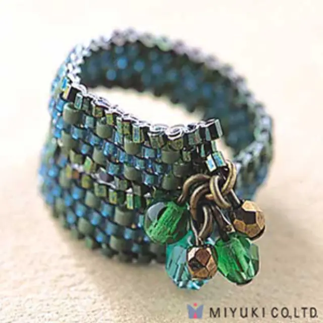 Miyuki Kit - Δαχτυλίδι - Blue & Green Spiral