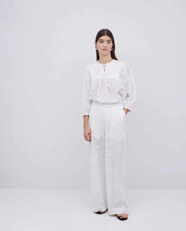 YERSE WIDE LEG TROUSERS (42897-WHITE) - M